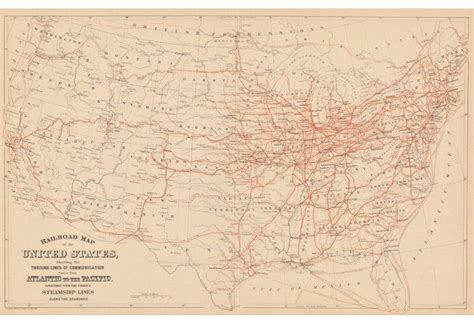 Railroad Map Of The United States 1880 United States Map Map