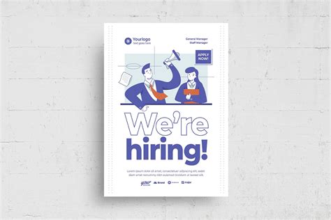 Modern Were Hiring Flyer Template Psd Ai Vector Brandpacks