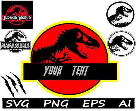 Jurassic Park Jurassic World Blank Logo Svg Png Cut File Etsy