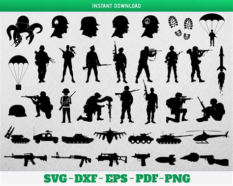 Military Svg Bundle Soldier Svg Army Svg Marine Silhouette Etsy