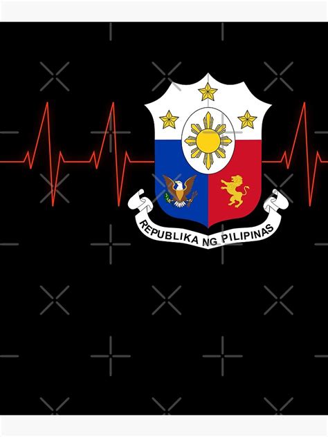 Heartbeat Philippines Emblem Republic Ng Pilipinas Art Print By