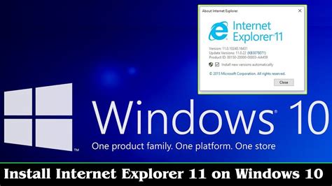 Guide Download Internet Explorer 11 Windows 10 Install Youtube