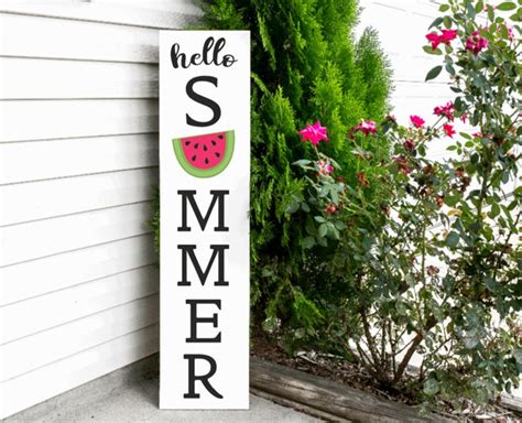 Hello Summer Front Porch Sign Summer Front Porch Decor Welcome Sign For