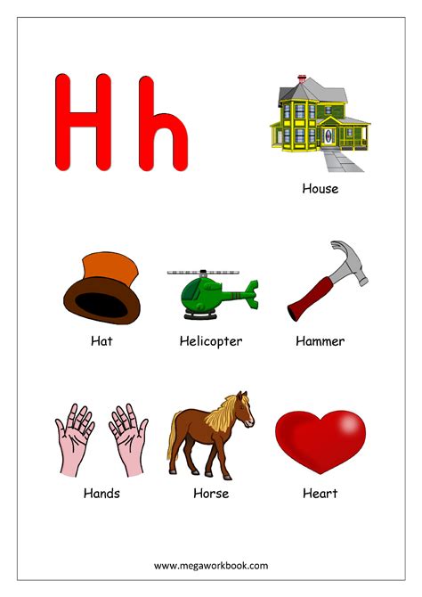 Objects Starting With Alphabet H Alphabet Preschool Alphabet