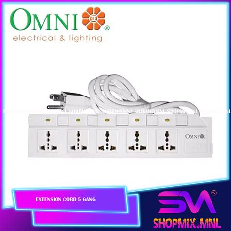 Shopmix Omni Original Individual Switch Extension Cord 5 Gang Wed350