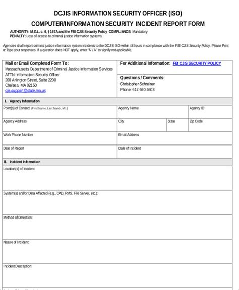 It Security Incident Report Sample Pdf Template