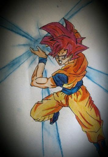 Goku En Modo Dios Ssj Haciendo Un Kame Kame Ha DibujArte Amino