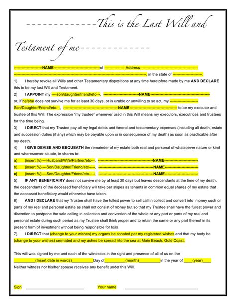 2023 Last Will And Testament Form Fillable Printable Pdf And Forms