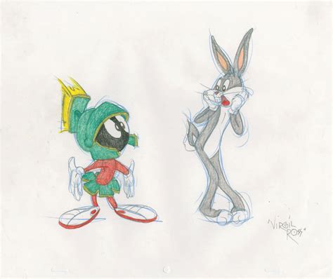 S Bugs Bunny Marvin The Martian Drawing By Virgil Ross Id