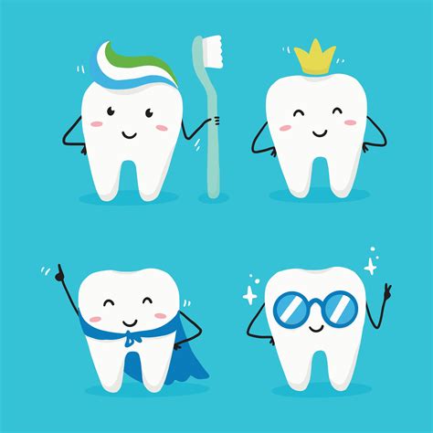 Tooth Cartoon Style Character Dental Concept Illustration 2988588