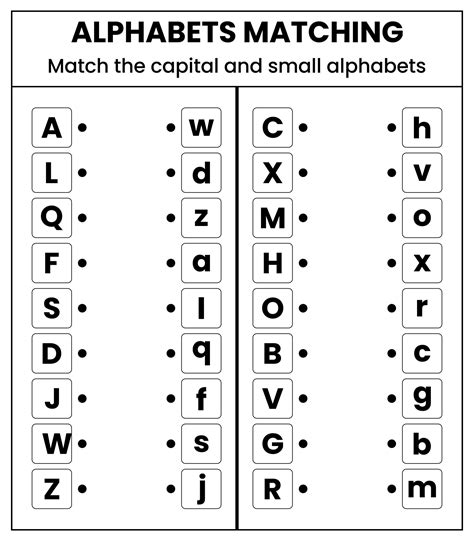 Free Printable Alphabet Matching Sheets