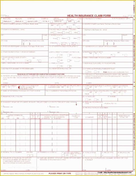 1500 Claim Form Template