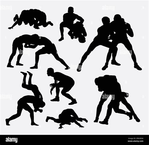 Wrestling Stance Silhouette