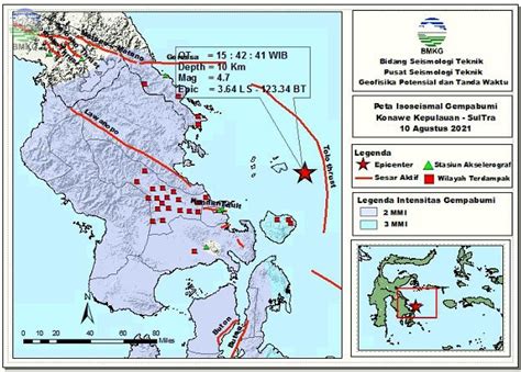 Peta Isoseismal Gempabumi Konawe Kepulauan Sulawesi Tenggara 10