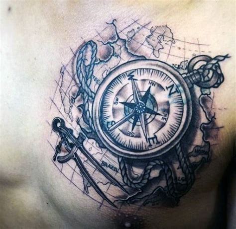 50 World Map Tattoo Designs For Men Adventure The Globe