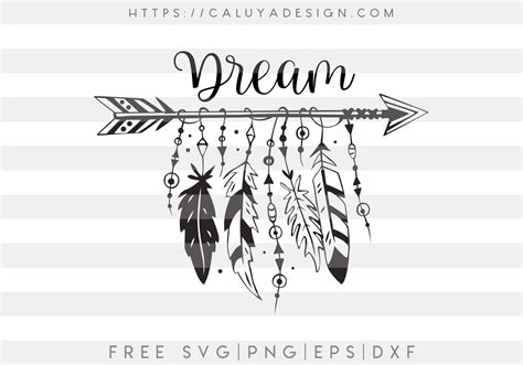 Free Boho Feather With Arrow SVG PNG EPS DXF By Caluya Design