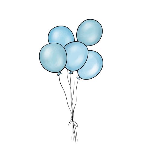 Luftballons PNG ClipArt Blaue Luftballons Geburtstag Clipart