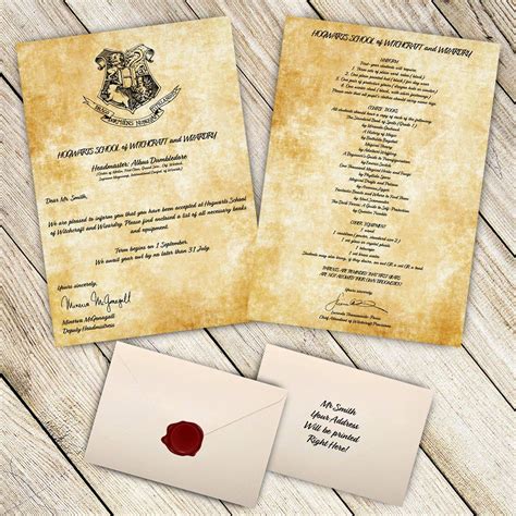 Hogwarts Acceptance Letter Etsy Hogwarts Acceptance Letter