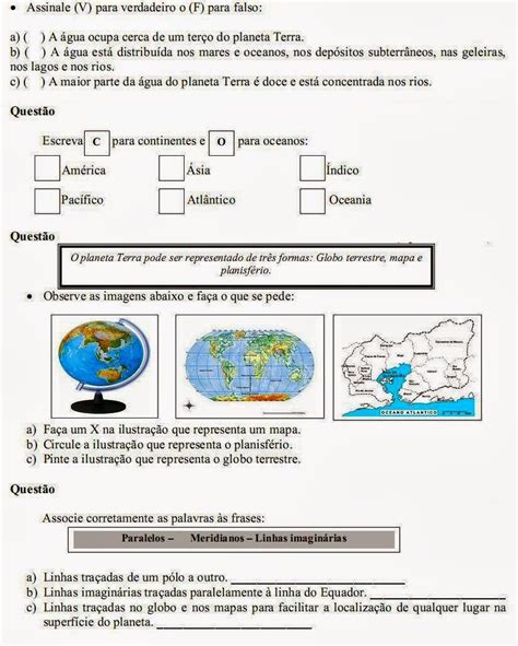 Atividades De Geografia 4 Ano Mapas Edukita