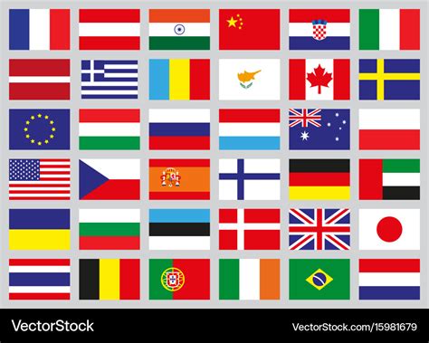 Set Of Flags Of Different Countries Royalty Free Vector