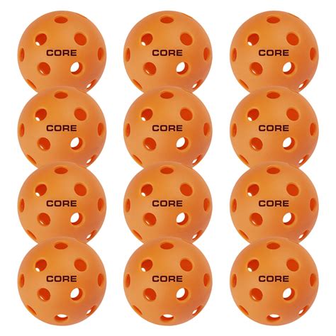 Core Indoor Orange 26 Hole Pickleballs Core Pickleball