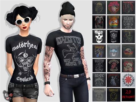 The Sims Resource Jaccburkes Rock Band T Shirts Sims 4 Sims 4