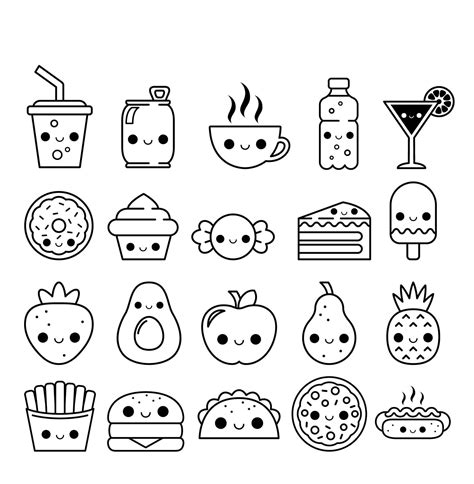 41 Necessary How To Draw Kawaii Food Cute Coloring Pages Food Coloring