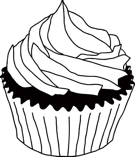 Gambar Cupcake Coloring Pages Mewarnai Clip Art Library Line Drawing