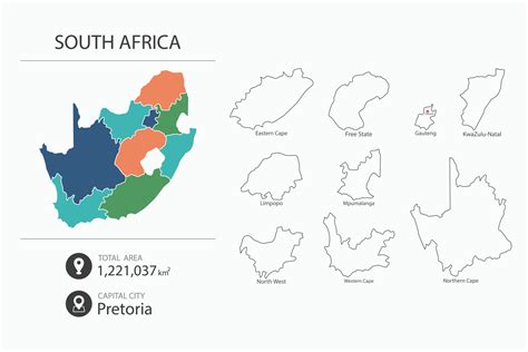 Map Of South Africa With Detailed Country Map Map Elements Of Cities