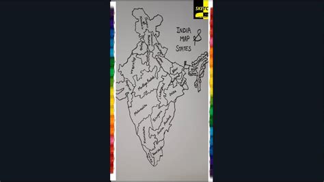 How To Draw India Map With State India State Map Easy Trick Step By