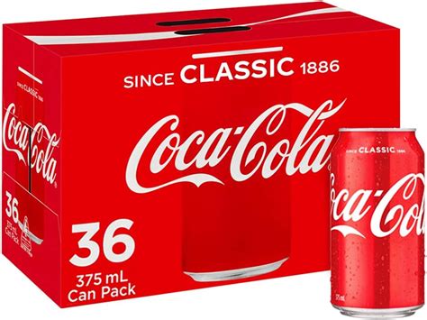 Coca Cola Classic Soft Drink Multipack Cans 36 X 375ml Au