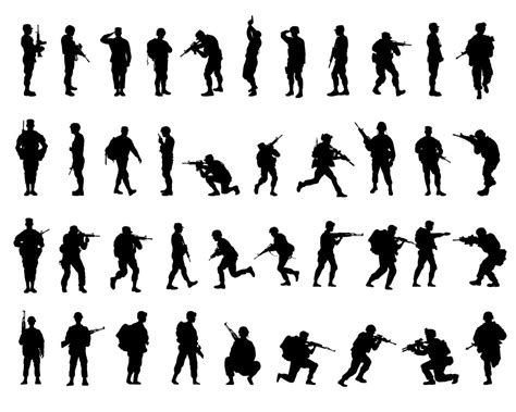 Military Svg Bundle Png Army Svg Military Silhouette Svg Cut Files