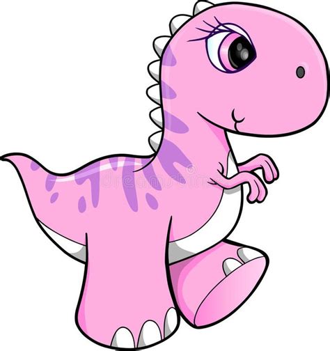 Cute Pink Dinosaur Vector Vector Illustration Dinosaur Illustration