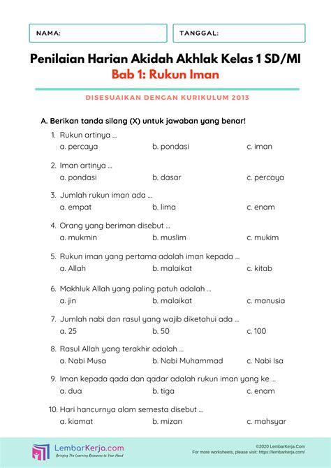 Soalan Rukun Iman Prasekolah Rukun Iman Prasekolah Sumber Pengajaran