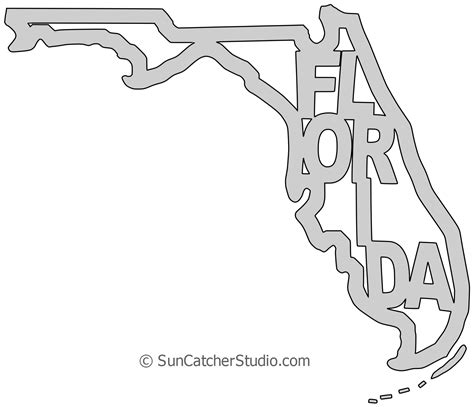 Florida Map Shape Text Outline Scalable Vector Graphic Svg Printable