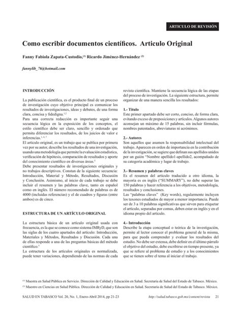 Estructura De Articulo Original