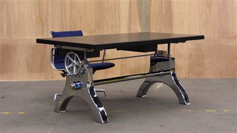 Chrome Hure Crank Desk Vintage Industrial Furniture