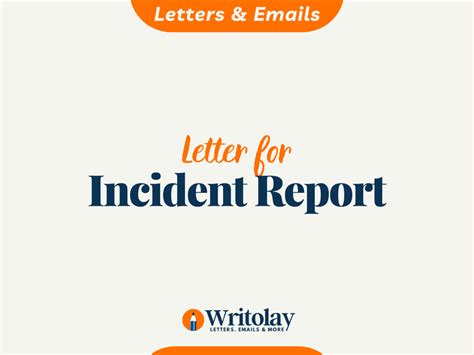 Incident Report Letter 4 Free Templates Writolay