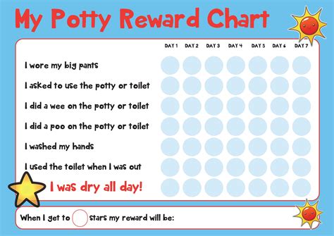 Potty Toilet Training A4 Reward Chart Rewarding Designs