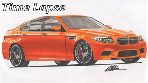 Bmw F10 M5 Drawing Time Lapse Youtube