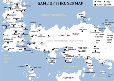 Game Of Thrones Map Essos Kings Landing Castle Black Etsy Game Of