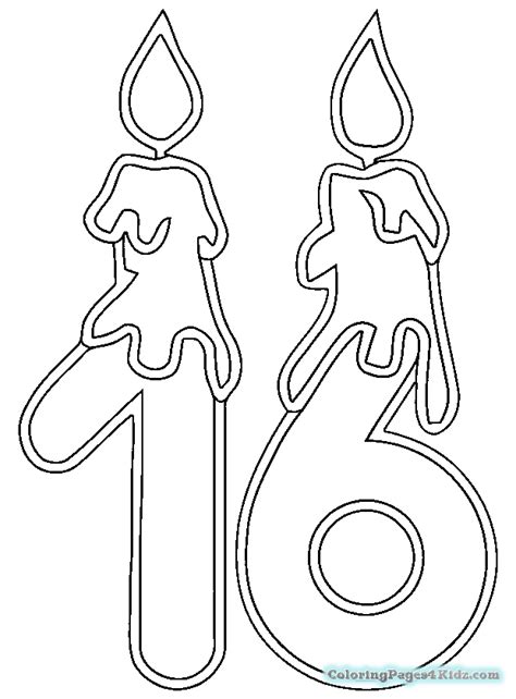 Number 16 Coloring Page At Free Printable Colorings