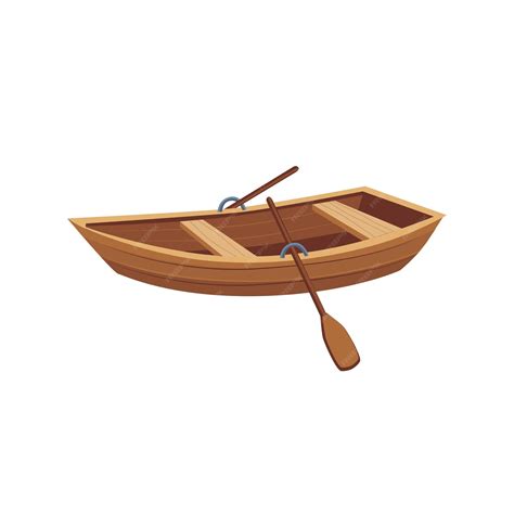 Premium Vector Wooden Boat With Peddles Cartoon Simple Style Colorful