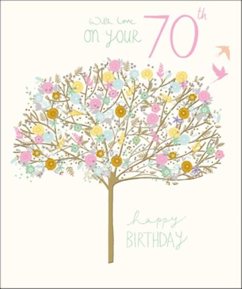 Pretty Happy 70th Birthday Greeting Card Cards