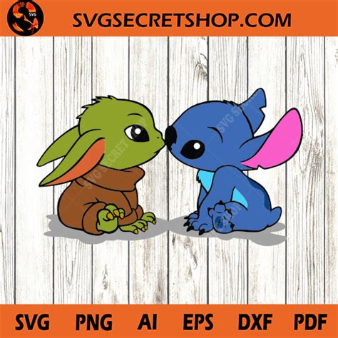 Baby Yoda And Baby Stitch Svg Yoda Svg Stitch Svg Starwars Svg Svg