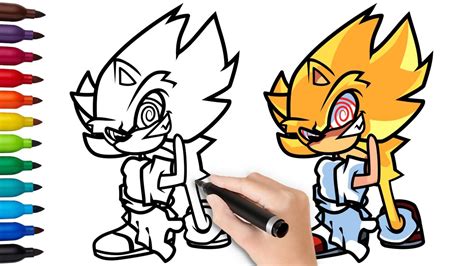 How To Draw Fleetway Super Sonic Friday Night Funkin Fnf Draw Images