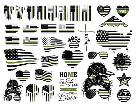 Military Svg Bundle Military Flag Svg Cut Files Military Etsy