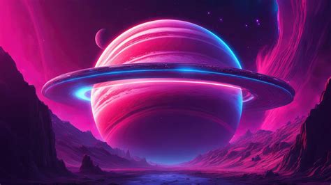 Giant Planet Scifi Synthwave 4k Wallpaperhd Artist Wallpapers4k