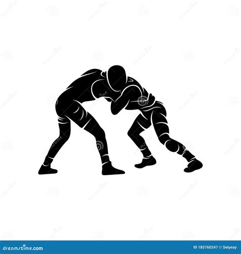 Wrestling Stance Silhouette