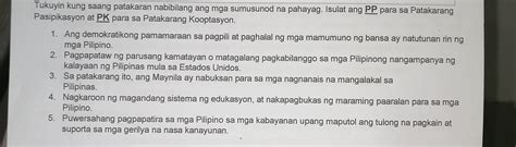 Tukuyin Kung Saang Patakaran Nabibilang Ang Mga Sumusunod Na Pahayag